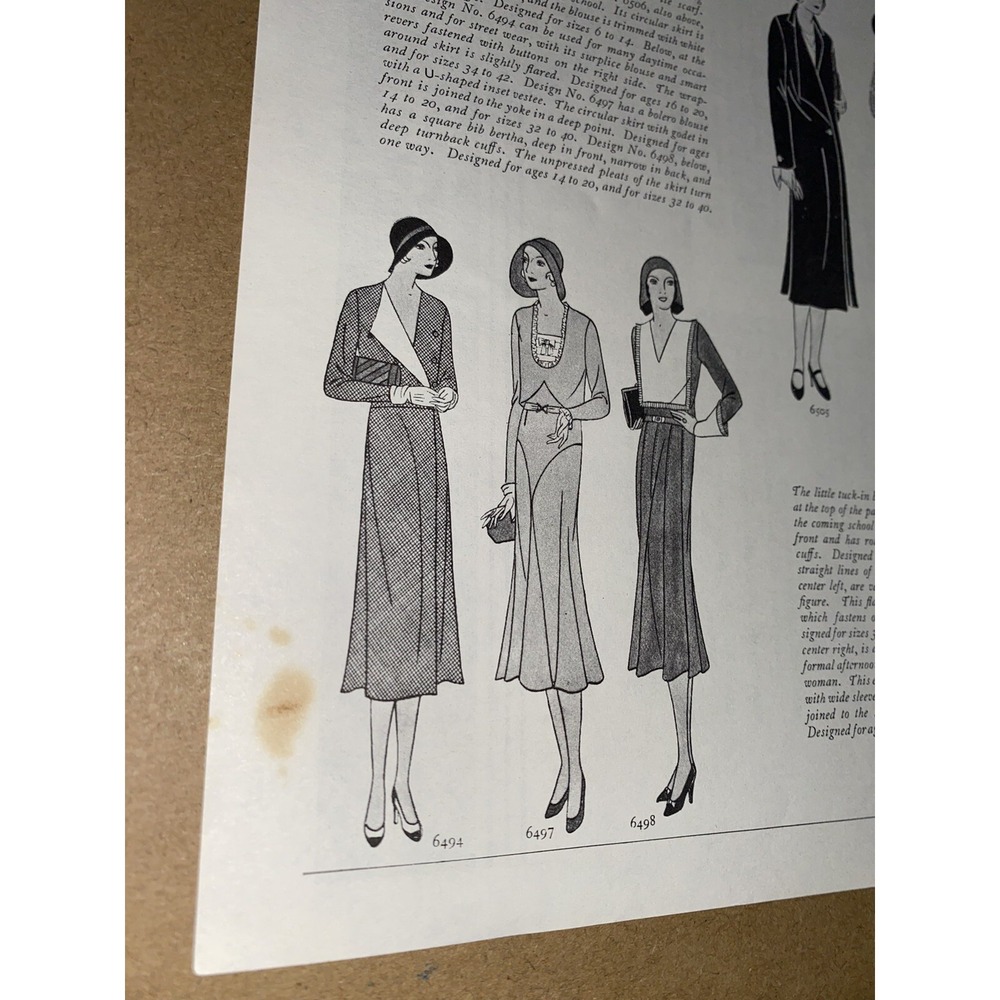 1930 Ladies Home Journal Fashion Illustration Art Deco Vintage Page - Picture 5 of 11